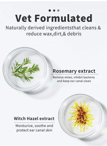 Pet Ear Cleaning Wipes 50 Count Gentle Cleaner for Dogs & Cats - UnCurlX