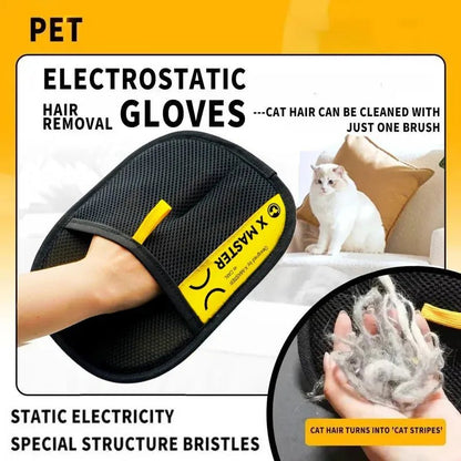 Pet Hair Removal Gloves – Dual - Directional Reusable Brush for Cats & Dogs - UnCurlX