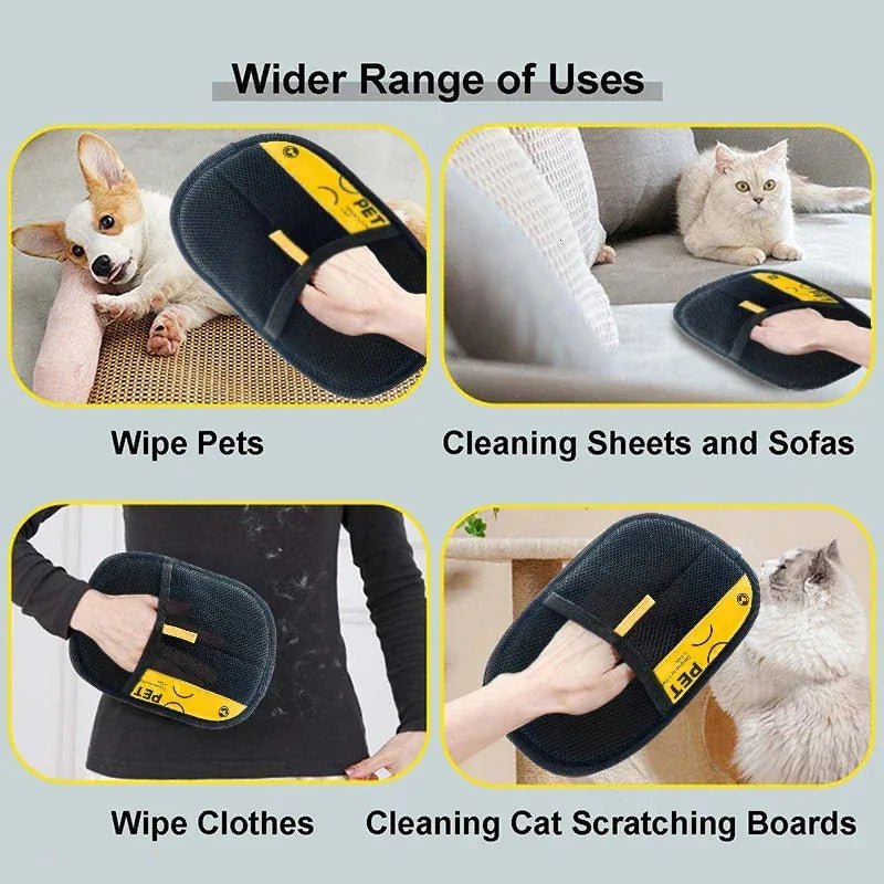 Pet Hair Removal Gloves – Dual - Directional Reusable Brush for Cats & Dogs - UnCurlX