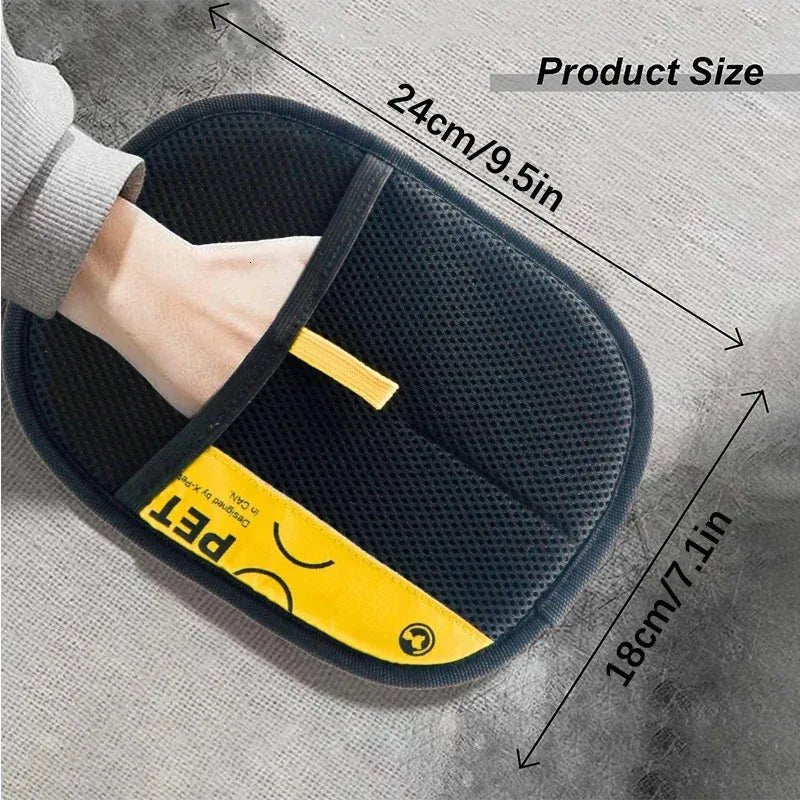Pet Hair Removal Gloves – Dual - Directional Reusable Brush for Cats & Dogs - UnCurlX