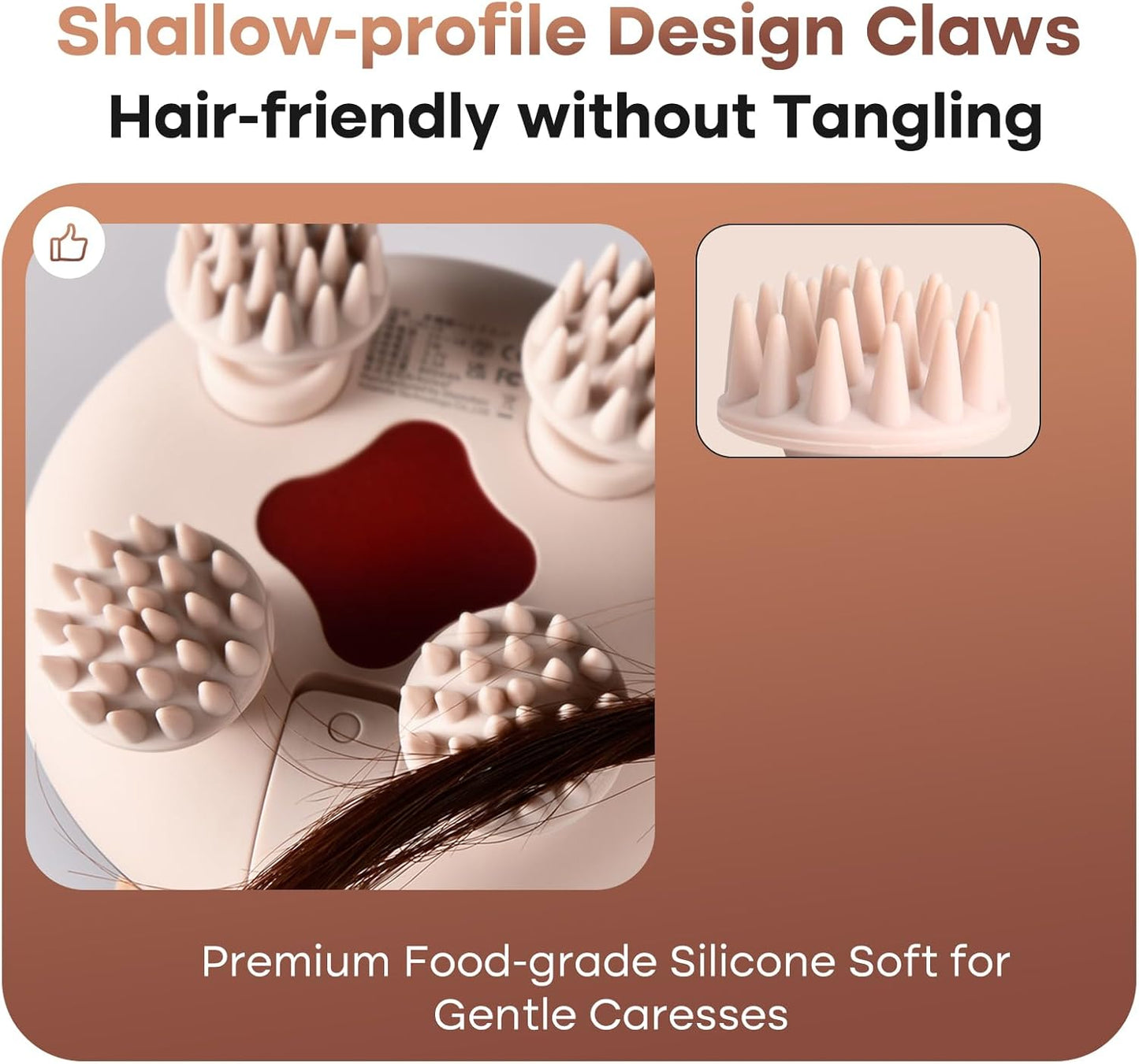 UnCurlX Scalp Massager – Portable Waterproof Head Massager for Stress Relief & Hair Care, Rechargeable | Also for Cats | Gift for Mom & Dad - UnCurlX