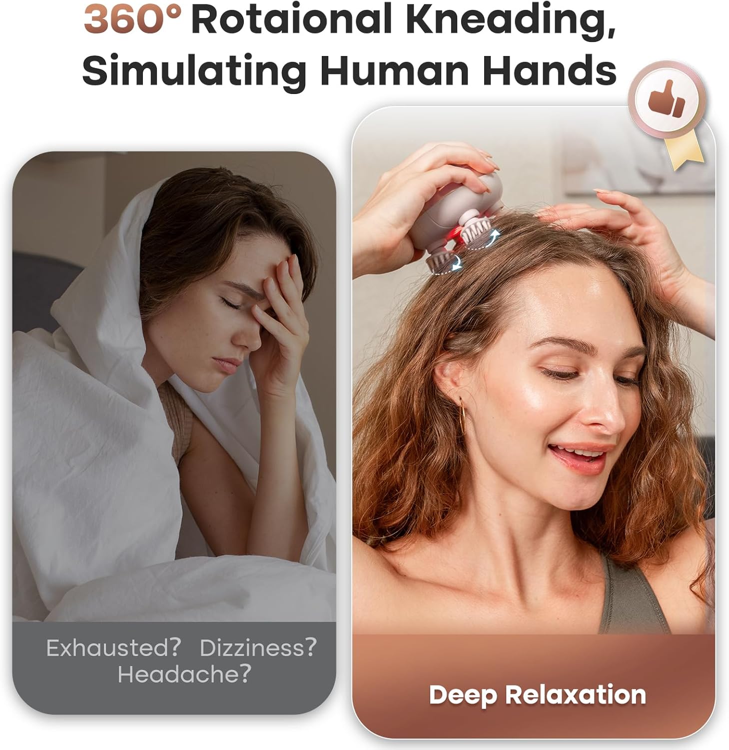 UnCurlX Scalp Massager – Portable Waterproof Head Massager for Stress Relief & Hair Care, Rechargeable | Also for Cats | Gift for Mom & Dad - UnCurlX